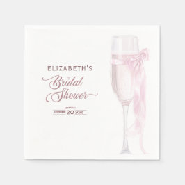 Liebe Weingläser Bow Krawatte Brautparty Serviette