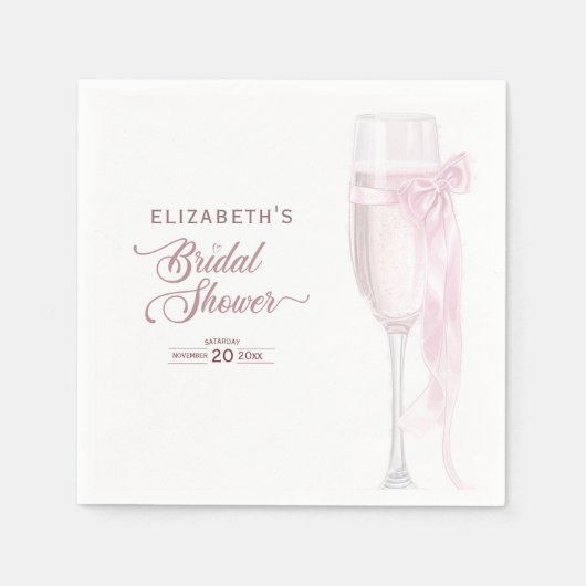 Liebe  Weingläser Bow Krawatte Brautparty Serviette (Vorderseite)