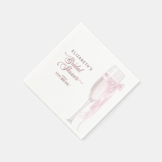 Liebe  Weingläser Bow Krawatte Brautparty Serviette (Ecke)