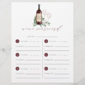 Liebe Weinprobe Scorecard (Vorderseite)