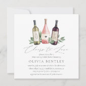 Liebe Weinverkostung Brautparty Einladung (Vorderseite)