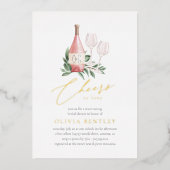 Liebe Weinverkostung Brautparty Folieneinladung (Vorderseite)