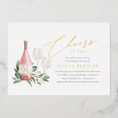 Liebe Weinverkostung Brautparty Folieneinladung (Vorderseite)