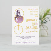 Liebe Weinverkostung Elegantes Brautparty Folieneinladung (Stehend vorne)