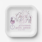 Liebe Weinverkostung Elegantes Brautparty Pappteller (Vorderseite)