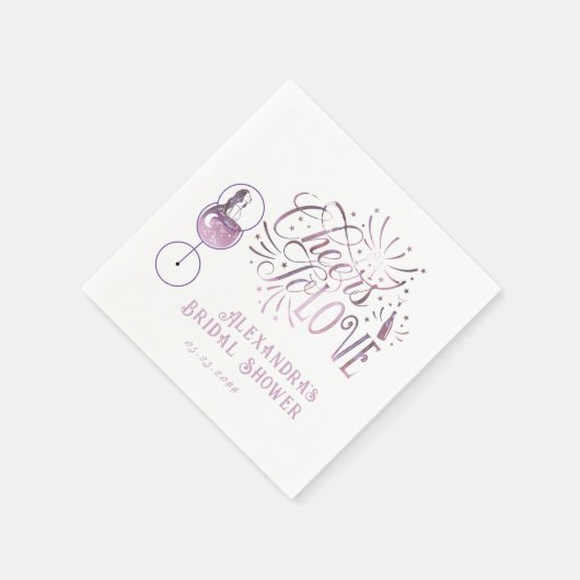 Liebe Weinverkostung Elegantes Brautparty Serviette (Ecke)