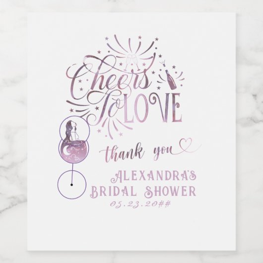 Liebe Weinverkostung Elegantes Brautparty Weinetikett (Einzelnes Label)