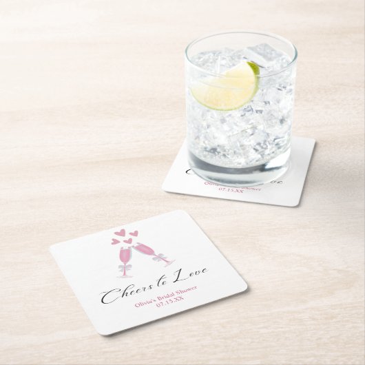 Liebe Weinverkostung Modernes Brautparty Rechteckiger Pappuntersetzer (Vor Ort)