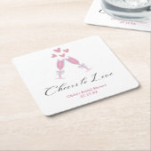 Liebe Weinverkostung Modernes Brautparty Rechteckiger Pappuntersetzer (angewinkelt)