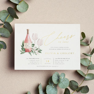 Liebe Weinverkostung Probe Abendessen Folieneinladung