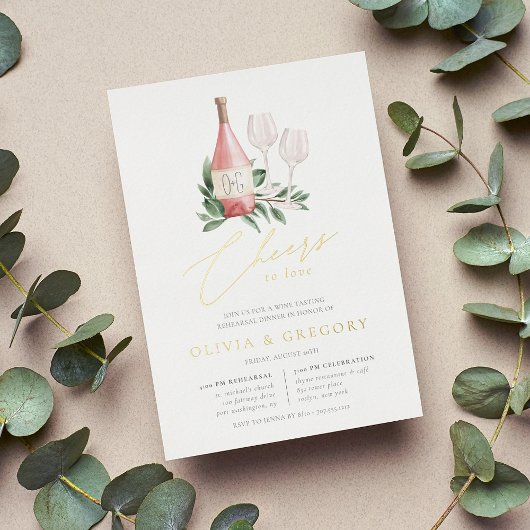 Liebe Weinverkostung Probe Abendessen Folieneinladung