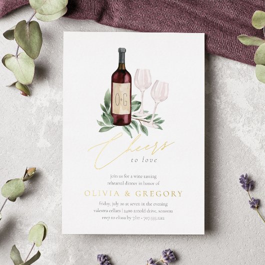 Liebe Weinverkostung Probe Abendessen Folieneinladung