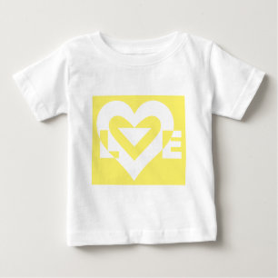 Liebe Weiß auf Gelb Baby T-shirt