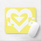 Liebe Weiß auf Gelb Mousepad (Mit Mouse)