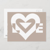 Liebe Weiß auf Grau Postkarte (Vorne/Hinten)