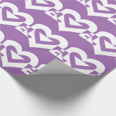 Liebe Weiß auf Lila Geschenkpapier (Ecke)