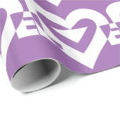 Liebe Weiß auf Lila Geschenkpapier (Rolleneckpunkt)