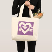 Liebe Weiß auf Lila Jumbo Stoffbeutel (Vorderseite (Produkt))