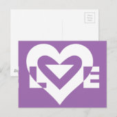 Liebe Weiß auf Lila Postkarte (Vorne/Hinten)