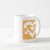 Liebe Weiß auf Orange Kaffeetasse (VorderseiteRechts)