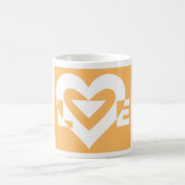 Liebe Weiß auf Orange Kaffeetasse (Mittel)