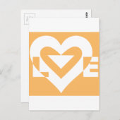 Liebe Weiß auf Orange Postkarte (Vorne/Hinten)