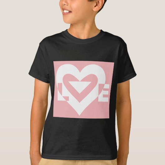 Liebe Weiß auf Rosa T-Shirt (Vorderseite)
