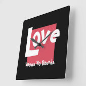 Liebe weiß, dass die schwarze Acrylwand keine Gren Quadratische Wanduhr (Winkel)