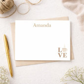 Liebe Weiß und Braun Post-it Klebezettel