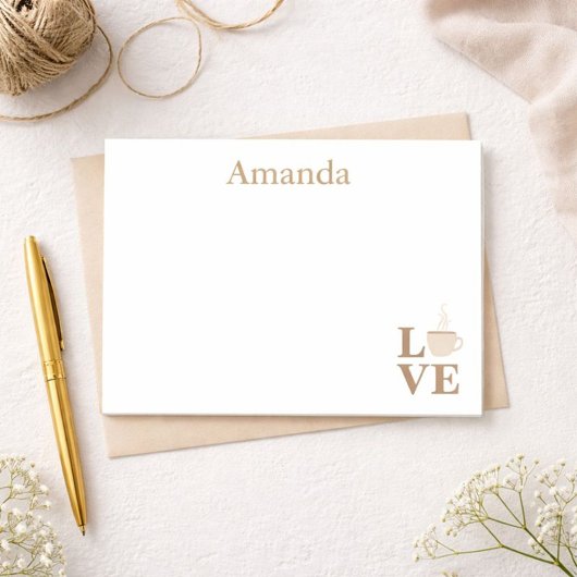 Liebe Weiß und Braun Post-it Klebezettel