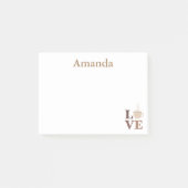 Liebe Weiß und Braun Post-it Klebezettel (Vorderseite)