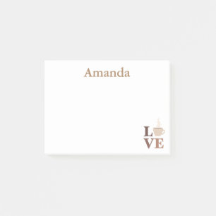 Liebe Weiß und Braun Post-it Klebezettel