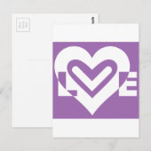 Liebe weiß und Lila Postkarte (Vorne/Hinten)