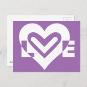 Liebe weiß und Lila Postkarte (Vorne/Hinten)