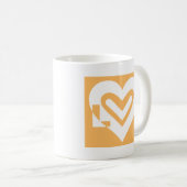 Liebe Weiß und Orange Kaffeetasse (VorderseiteRechts)