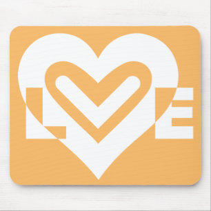 Liebe Weiß und Orange Mousepad