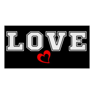 Liebe Weiße Typografie und einfaches Rotes Herz Poster