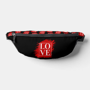 LIEBE WEISSE TYPOGRAPHIE ROTE KUNST BAUCHTASCHE