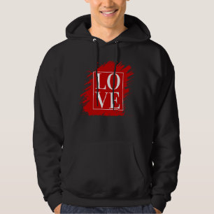 LIEBE WEISSE TYPOGRAPHIE ROTE KUNST HOODIE
