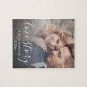 Liebe, weißer Chic-Kalligraphie, Hochzeitsgeschenk Puzzle (Horizontal)