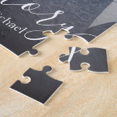 Liebe, weißer Chic-Kalligraphie, Hochzeitsgeschenk Puzzle (Seite)