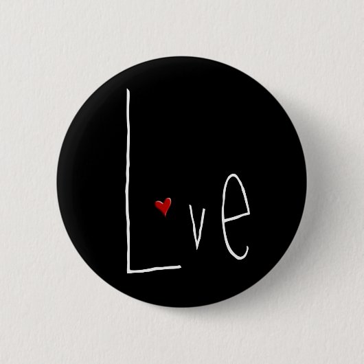 Liebe - Weißer Knopf Button (Vorderseite)