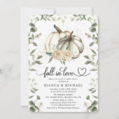 Liebe Weißer Pumpkin Grüne Paare Dusche Einladung (Vorderseite)