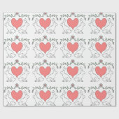 Liebe Weißes Herz Weißes Papier Geschenkpapier (Flach)