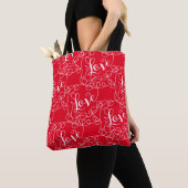 LIEBE-Weißes nahtloses Muster mit LINES Tasche (Von Nahem)