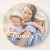 Liebe Weißes Skript benutzerdefiniertes Foto Getränkeuntersetzer (Vorne)