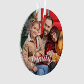 Liebe Weißes Skript benutzerdefiniertes Foto Ornament (Vorderseite)