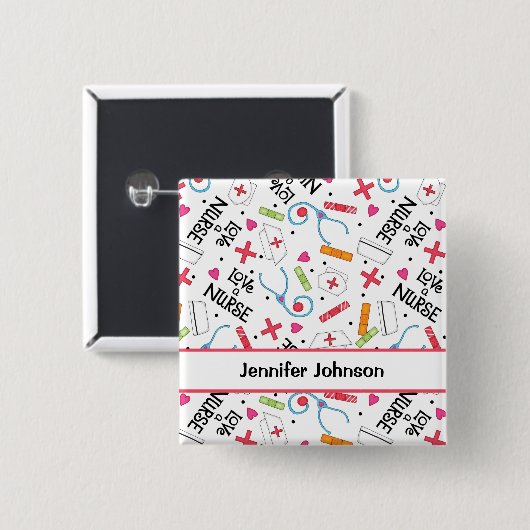 Liebe Weißname Abzeichen personalisieren Button (Vorne & Hinten)