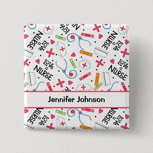 Liebe Weißname Abzeichen personalisieren Button (Vorderseite)