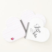 Liebe weist auf elegantes Skript mit dem Namen Sch Notizblock (Innenseite)